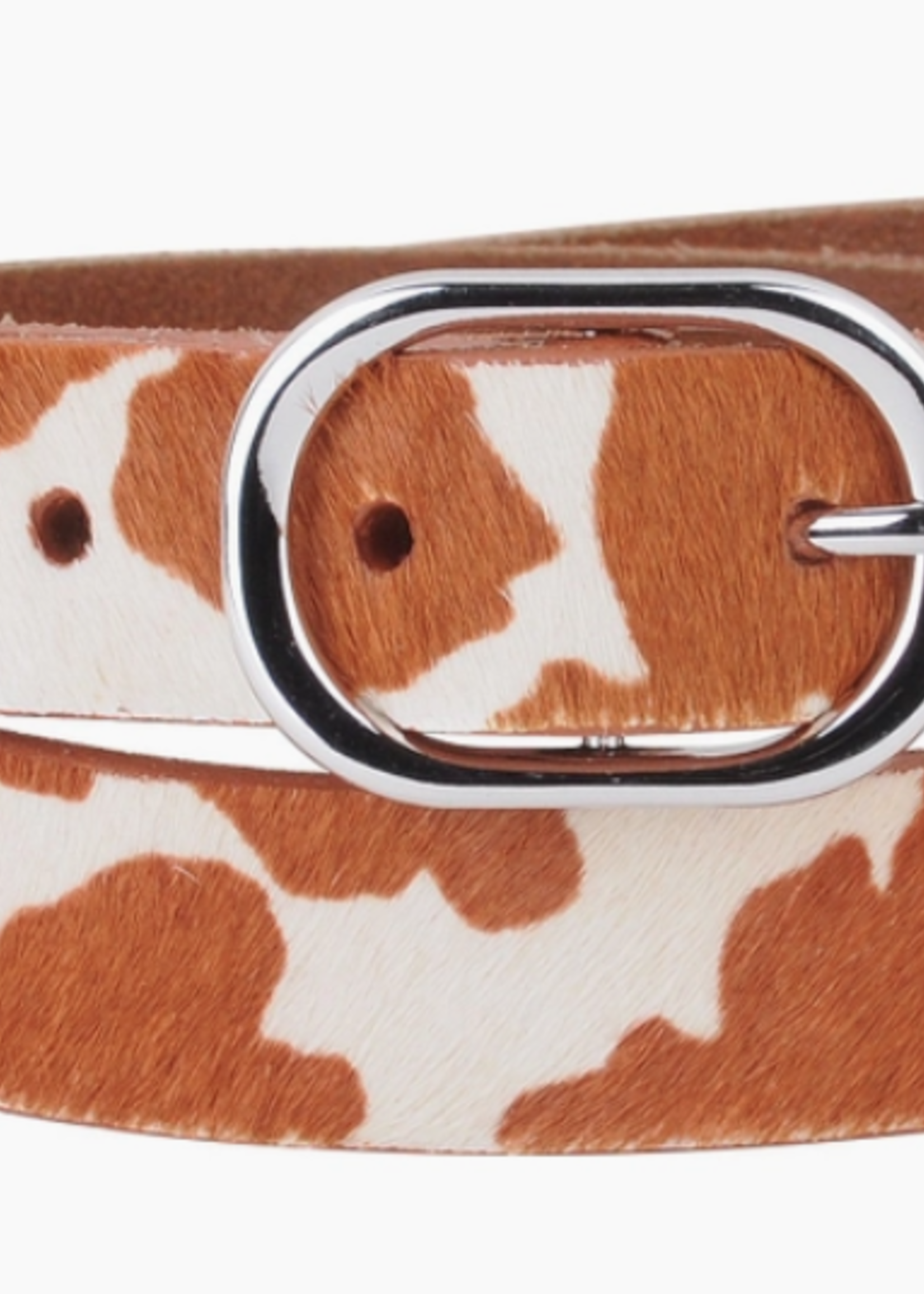 Cowhide Oval Buckle Leather Belt