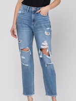 Flying Monkey Distressed Mom Jeans