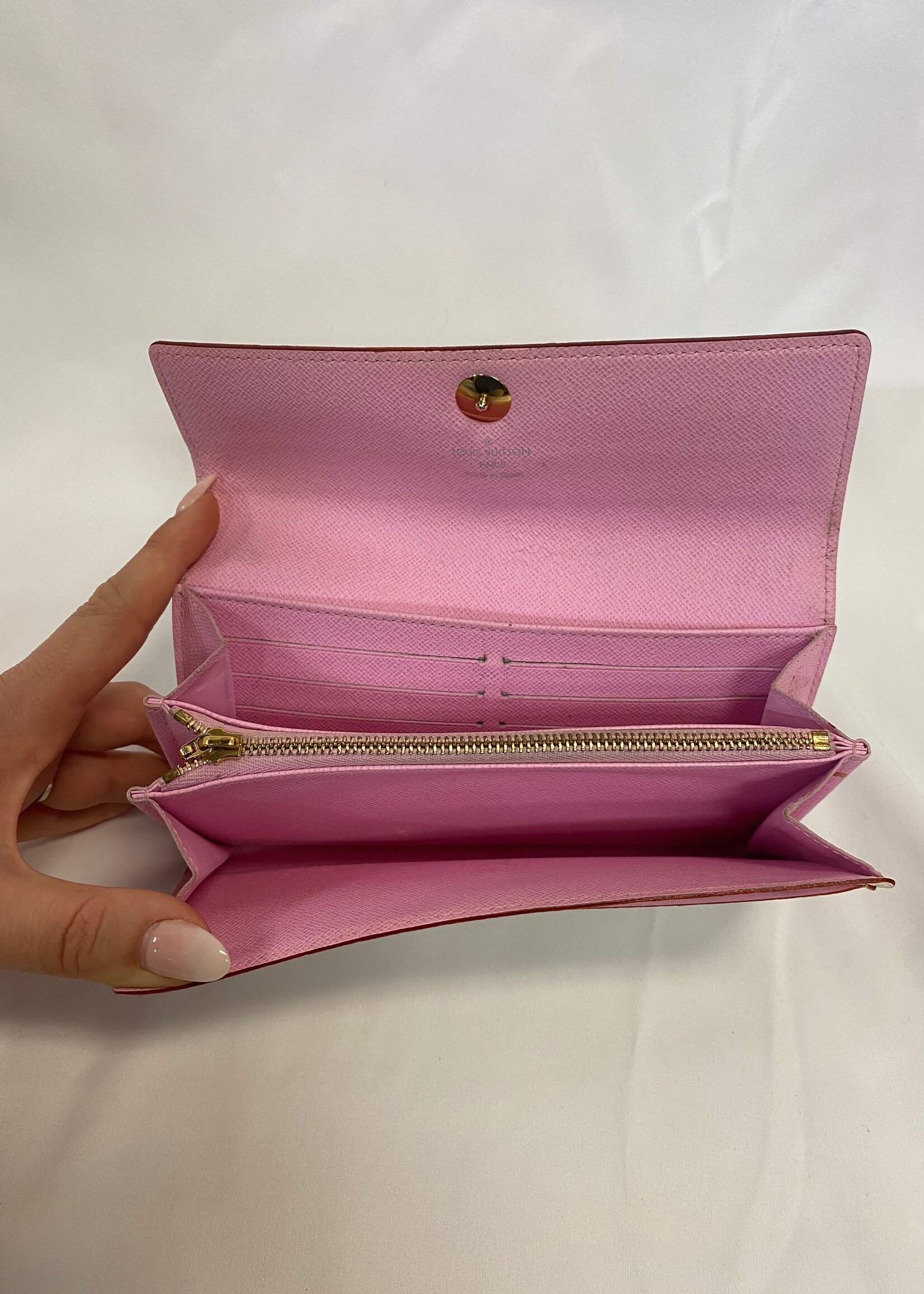 vuitton sarah wallet pink