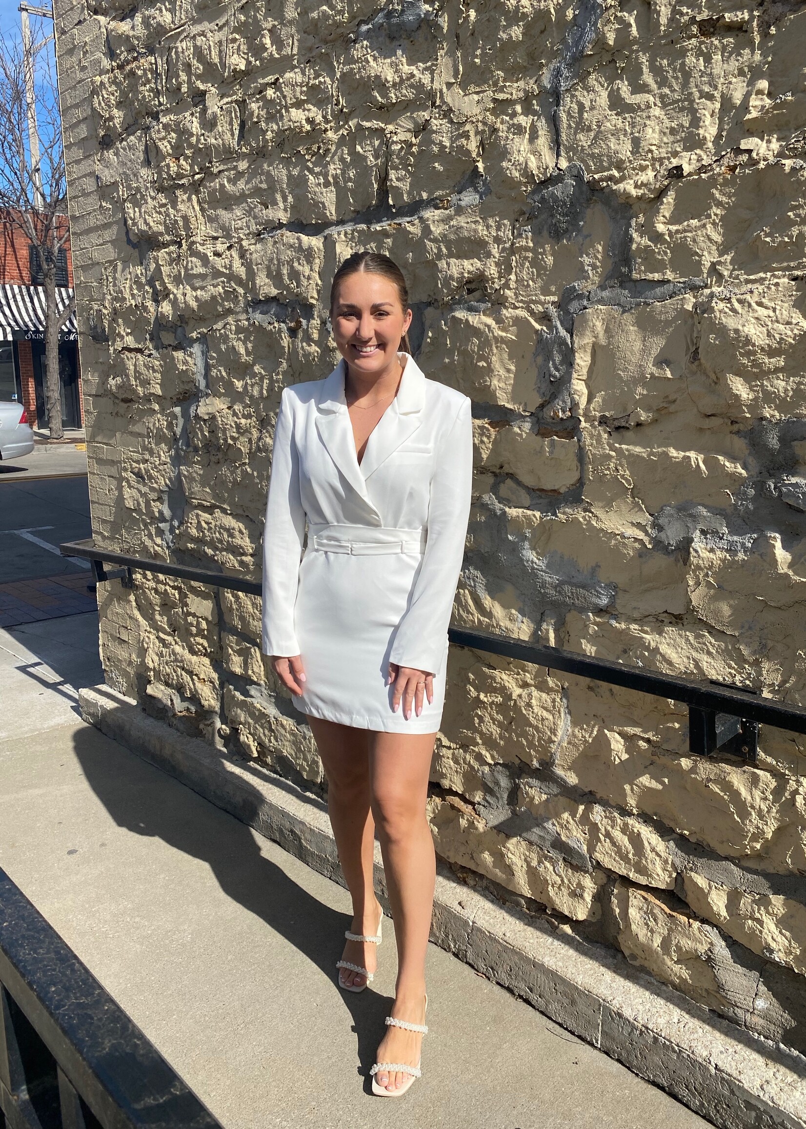 White Blazer Dress