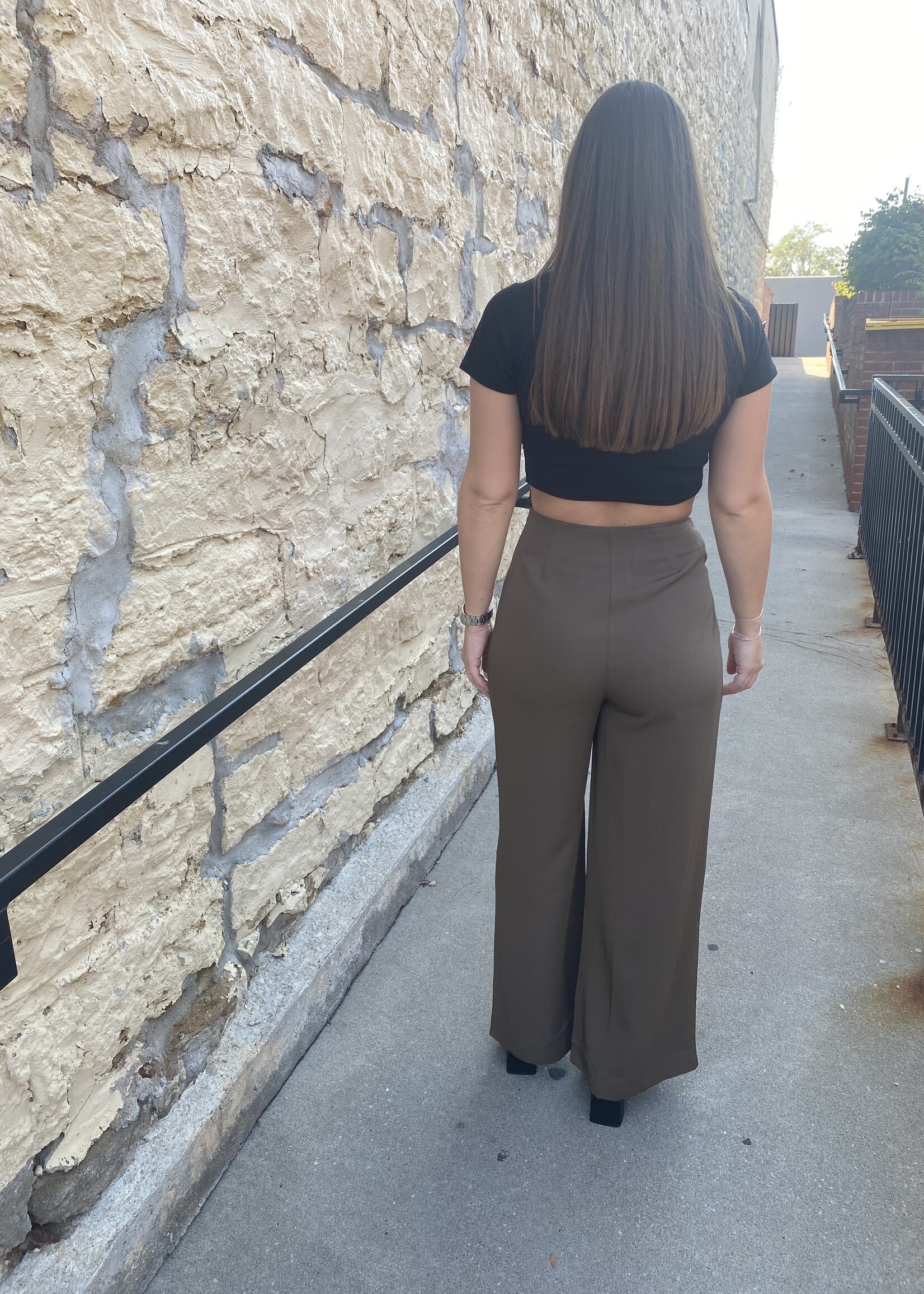 Asymmetrical Buckle Dress Pants