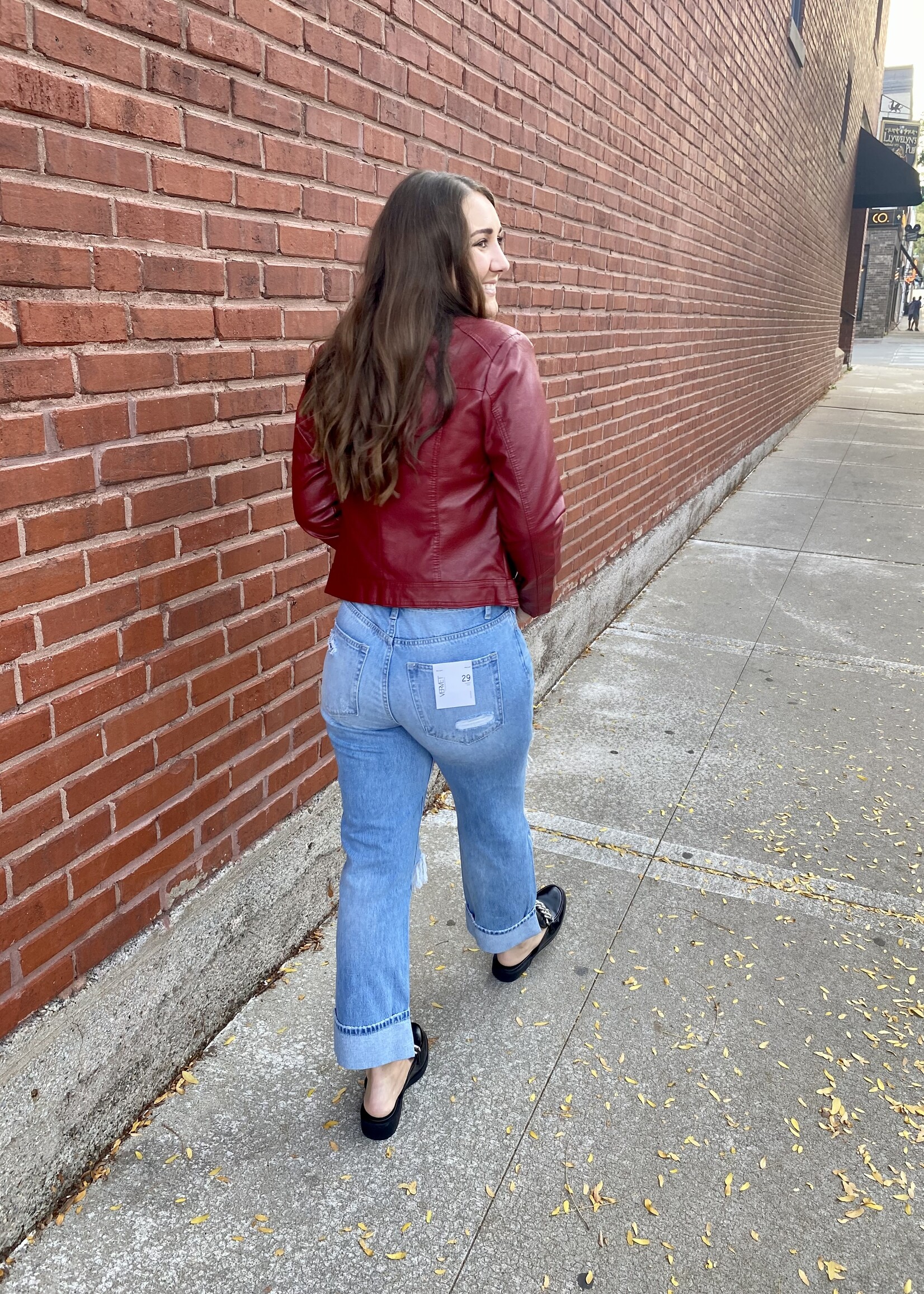 Red It Girl Faux Leather Jacket