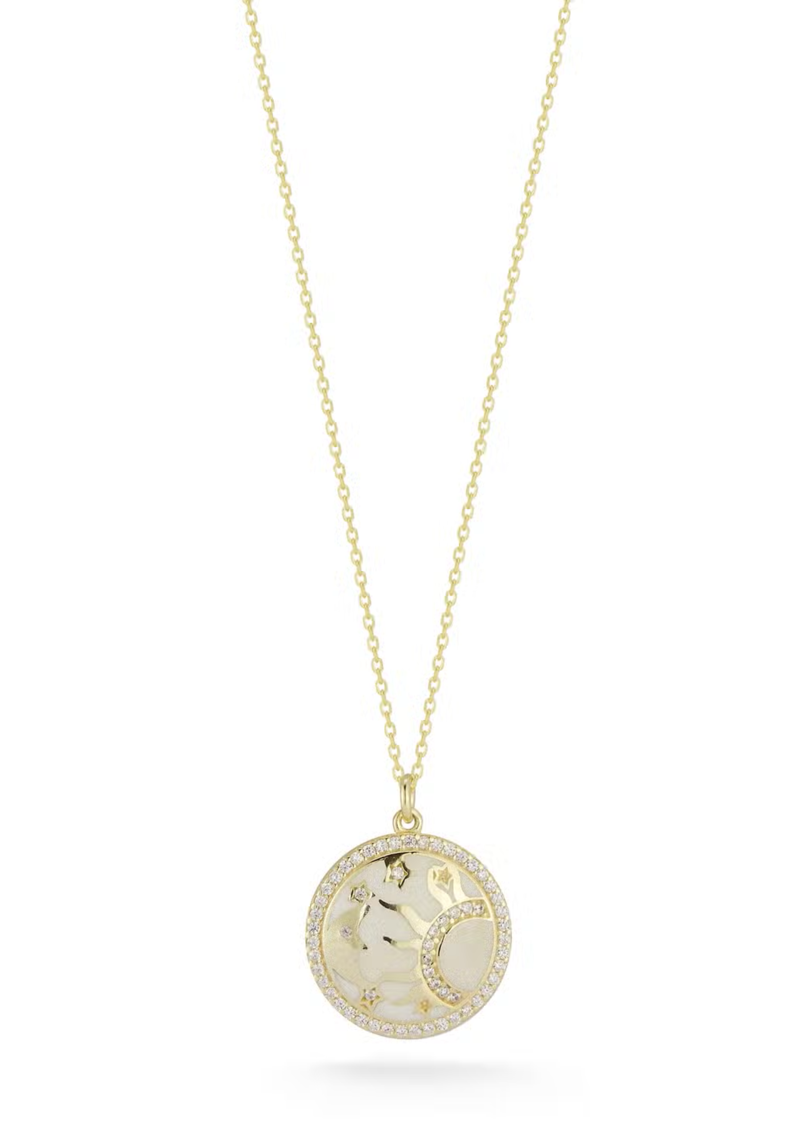 Sterling Silver GP Sun/Moon Necklace