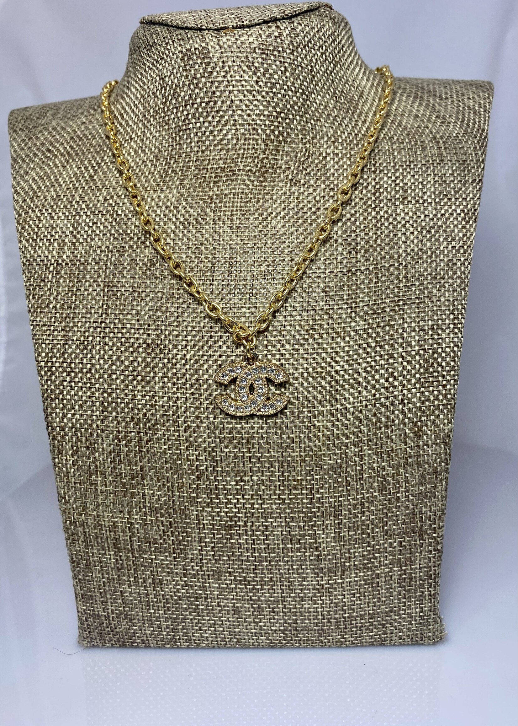 Winifred Design Repurposed Bling CC Rolo Chain Necklace