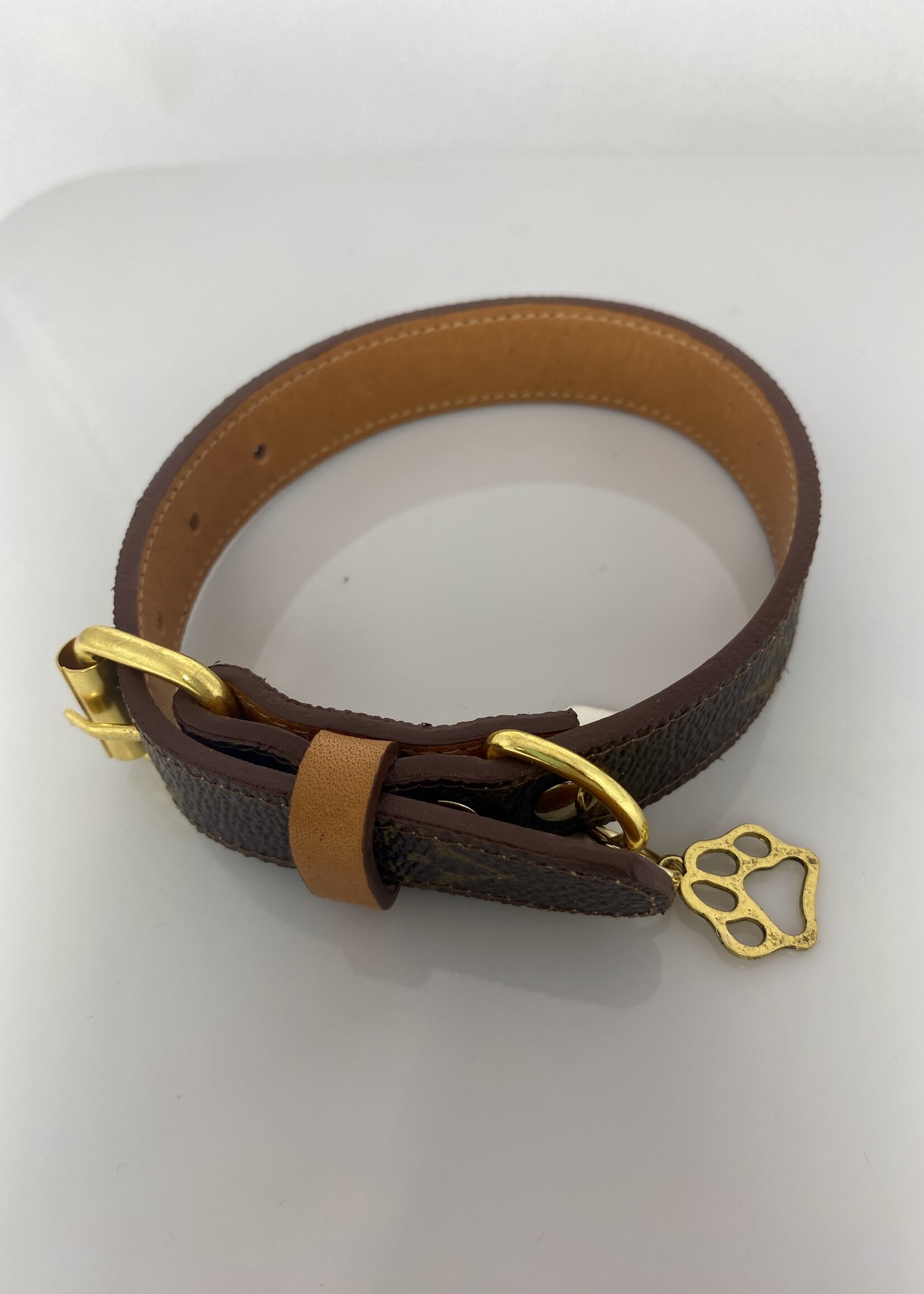 Repurposed Monogram LV Dog Collar