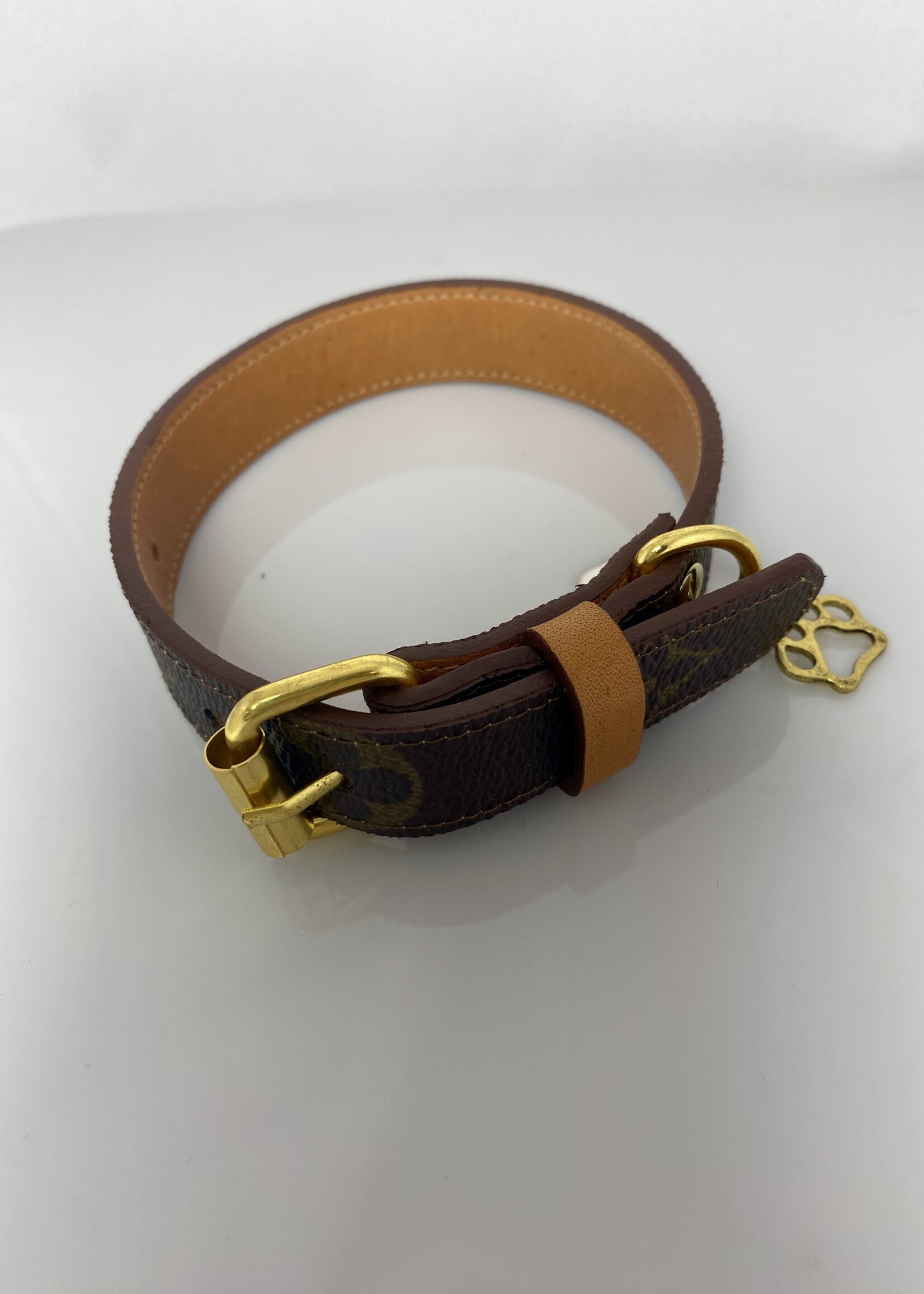 Repurposed Monogram LV Dog Collar