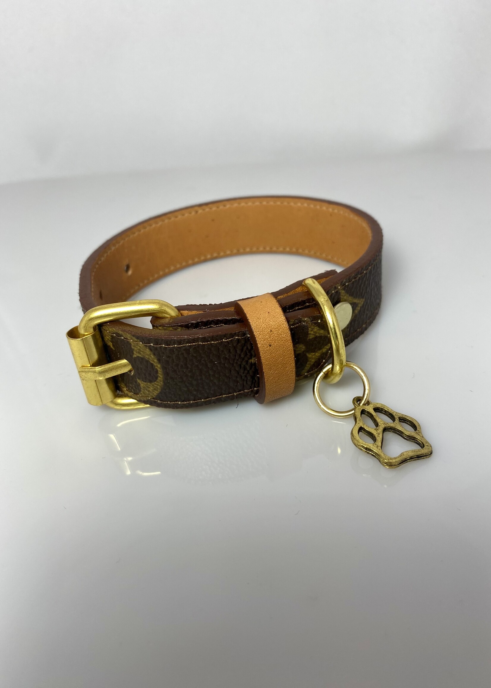 Repurposed Monogram LV Dog Collar