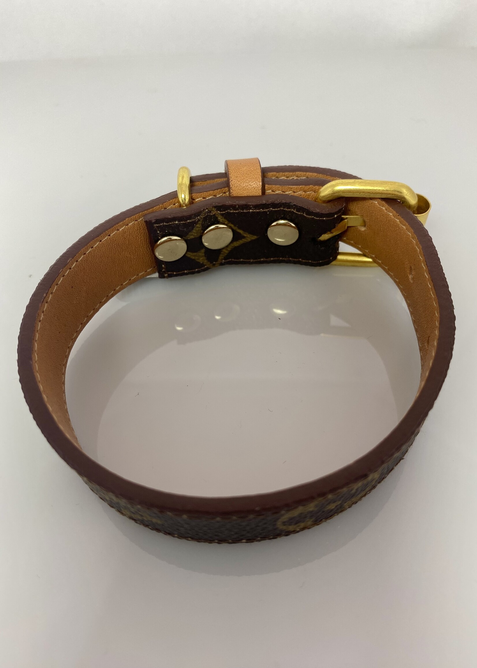 Repurposed Monogram LV Dog Collar