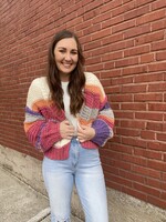 Chunky Knit Striped Cardigan