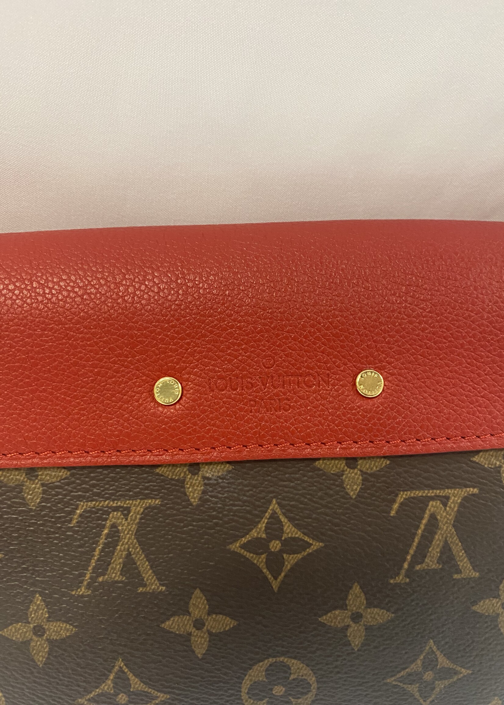 Louis Vuitton Red + Monogram Pallas Chain
