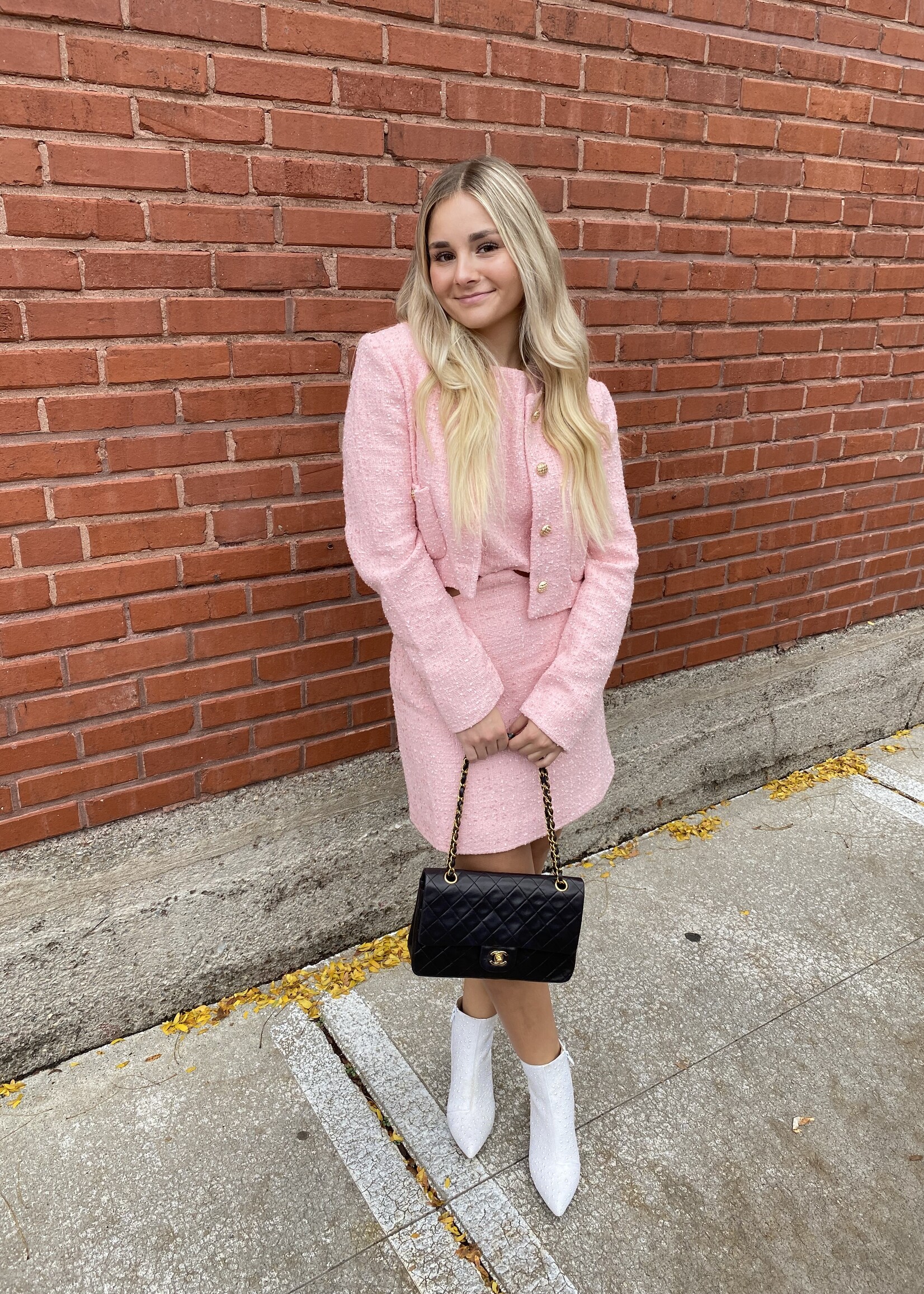 Pink Tweed Dress + Jacket Set