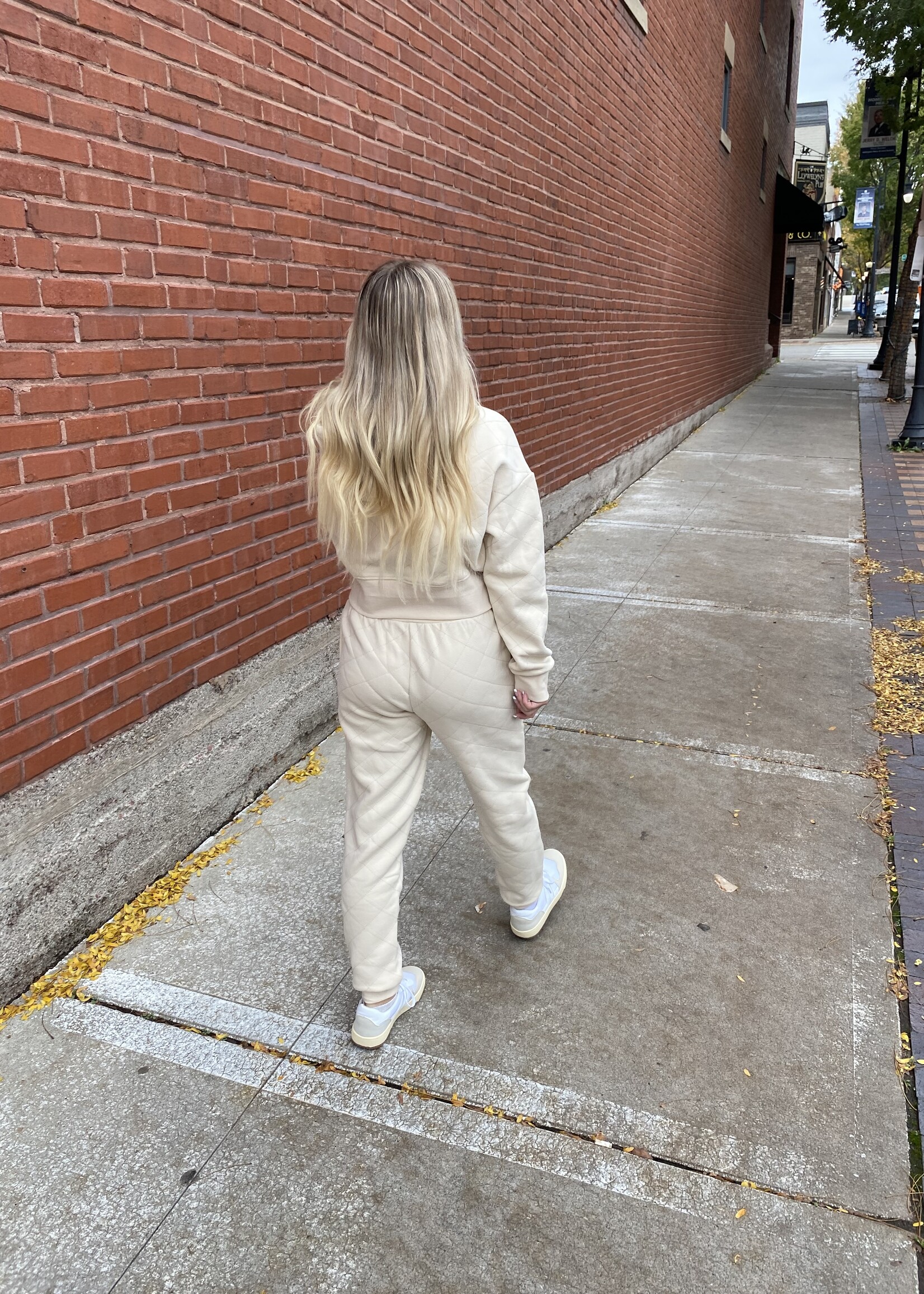 Quilted High Waist Joggers