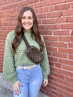 Oversized Palm Green Knit Sweater