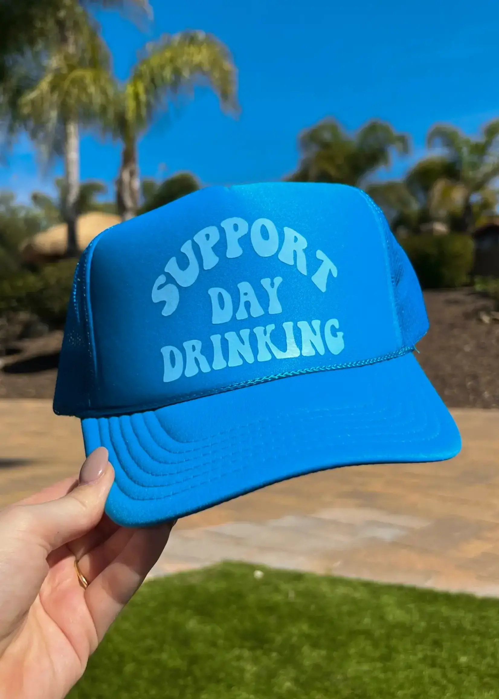 Support Day Drinking - Blue Trucker Hat