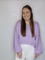 Oversized Lavender V Neck Sweater