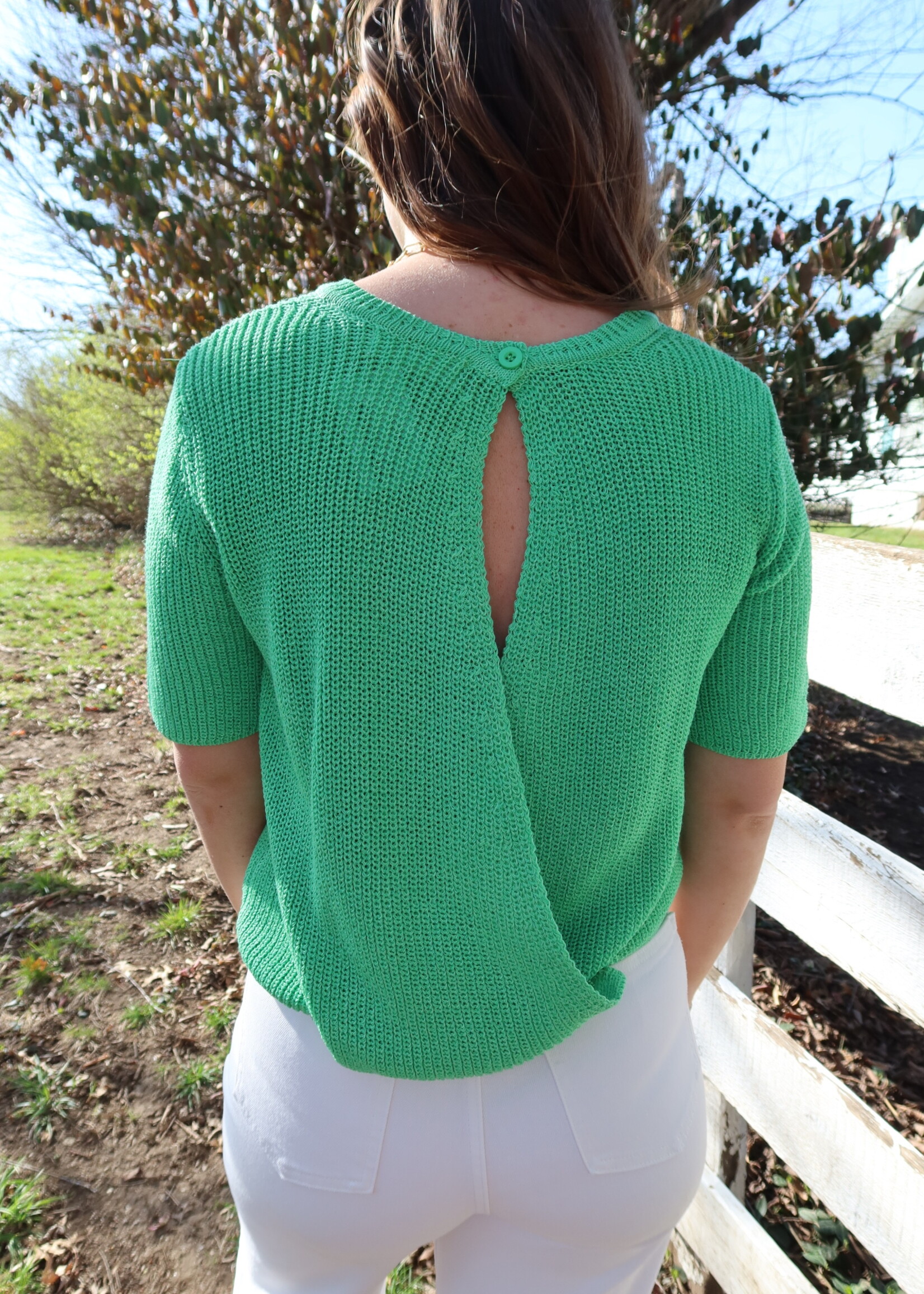 Lucky Me Green Knit Top