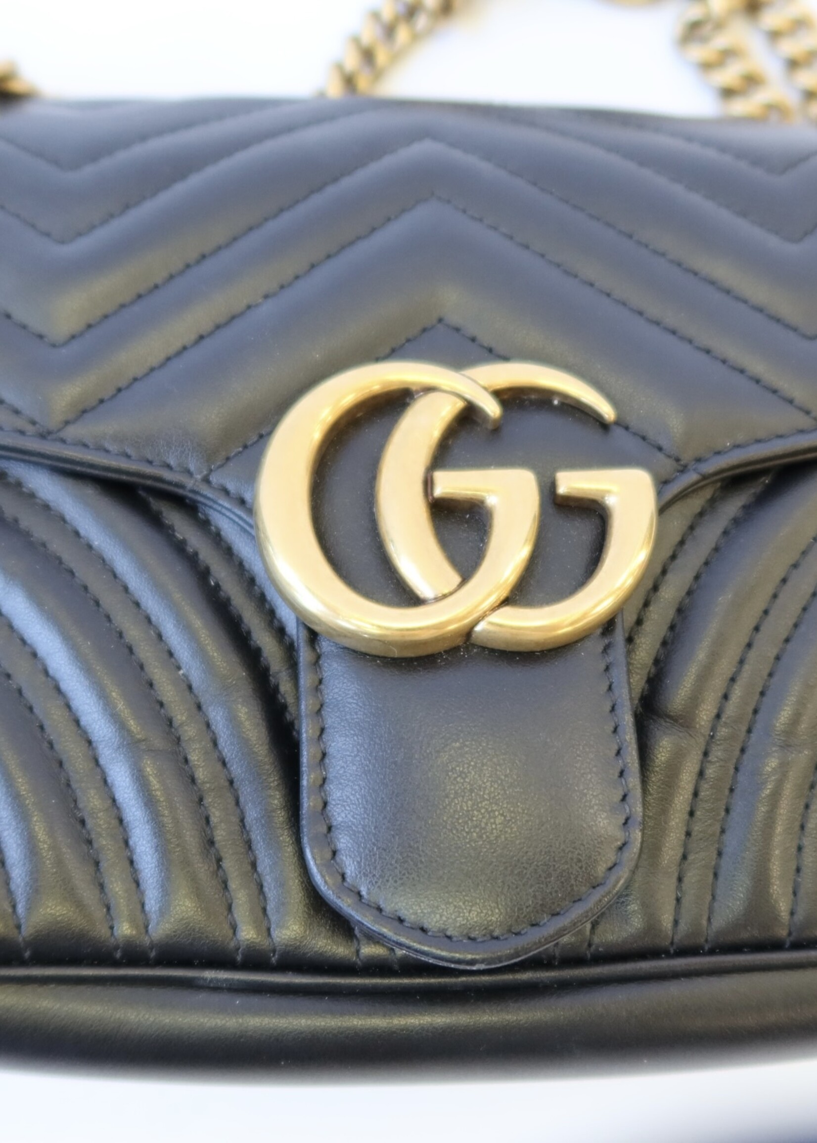 Gucci Gucci Black Marmot Medium Shoulder Bag