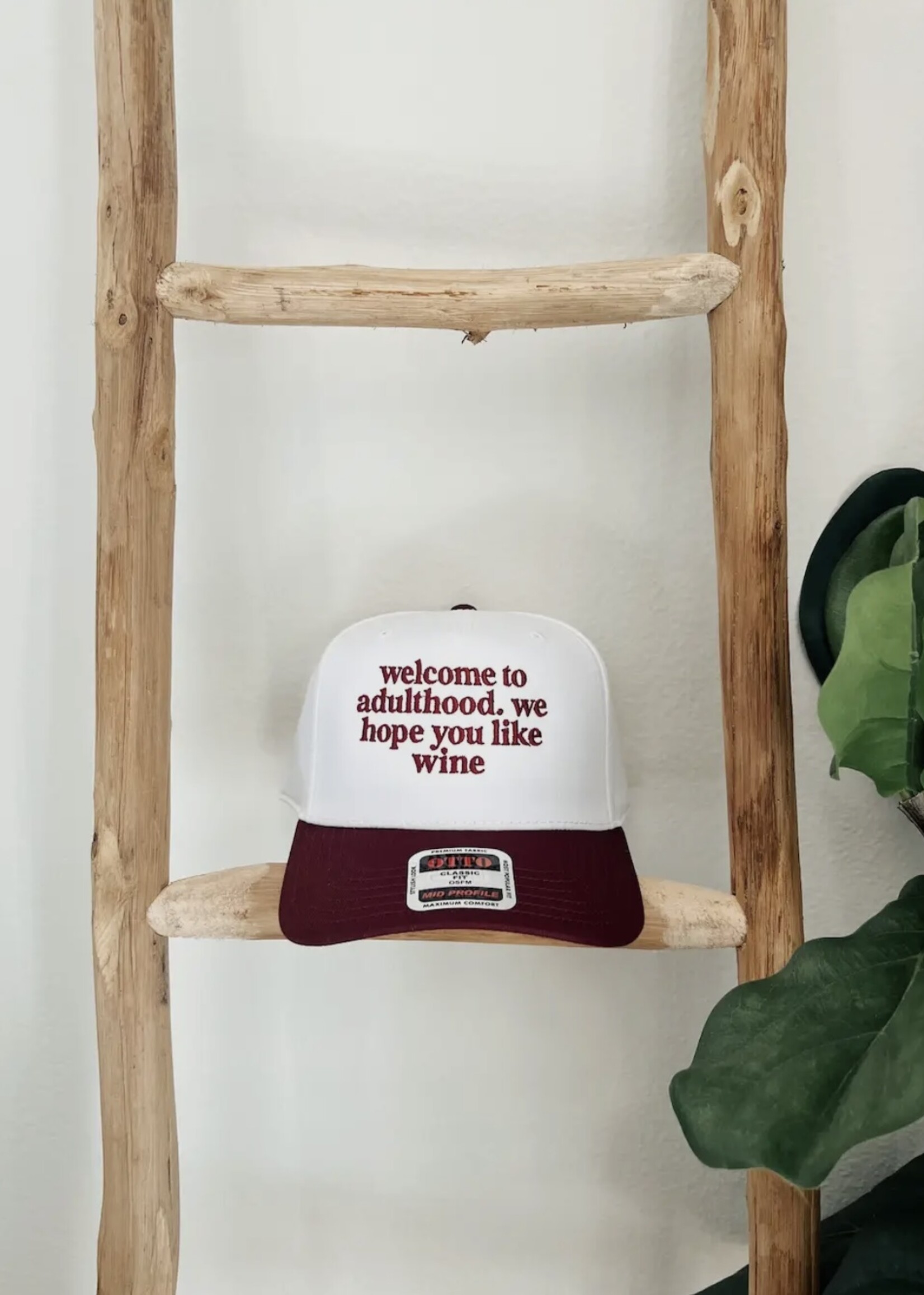 Welcome to Adulthood - White + Maroon Trucker Hat