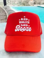 Red White & Booze - Red Trucker Hat