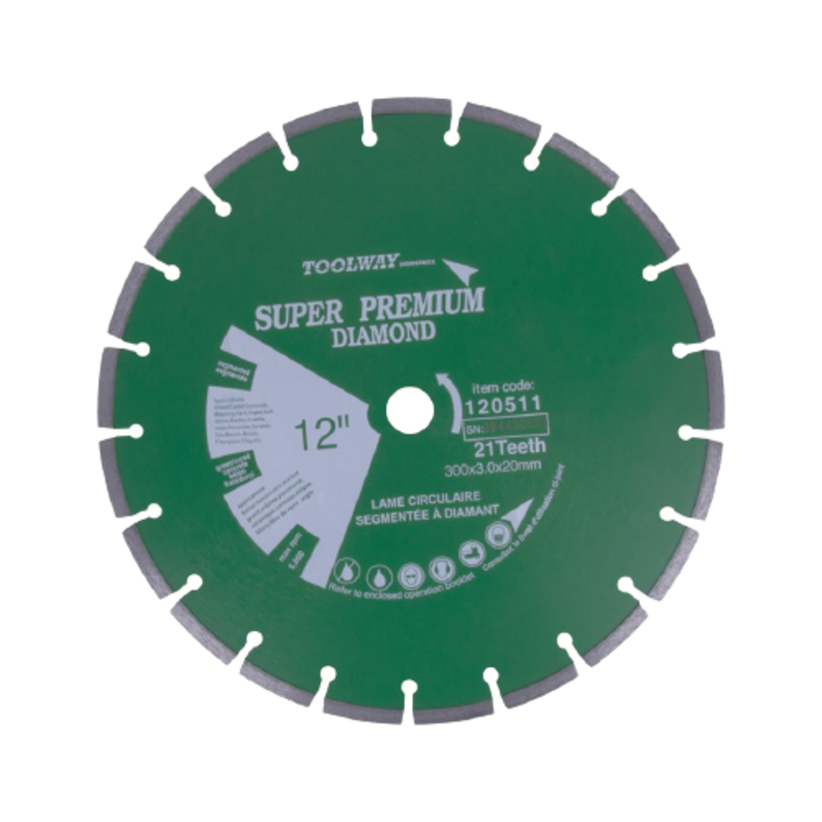 12IN SEGMENTED LASER WELDED DIAMOND BLADE