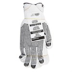 WHITE KNITTED POLY / COTTON WITH BLACK PVC DOTS X-LARGE(BROWN) GLOVES