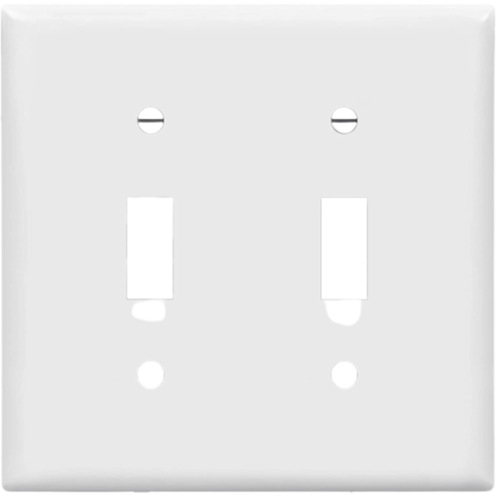 (1139) 2 GANG WHITE TOGGLE PLATE