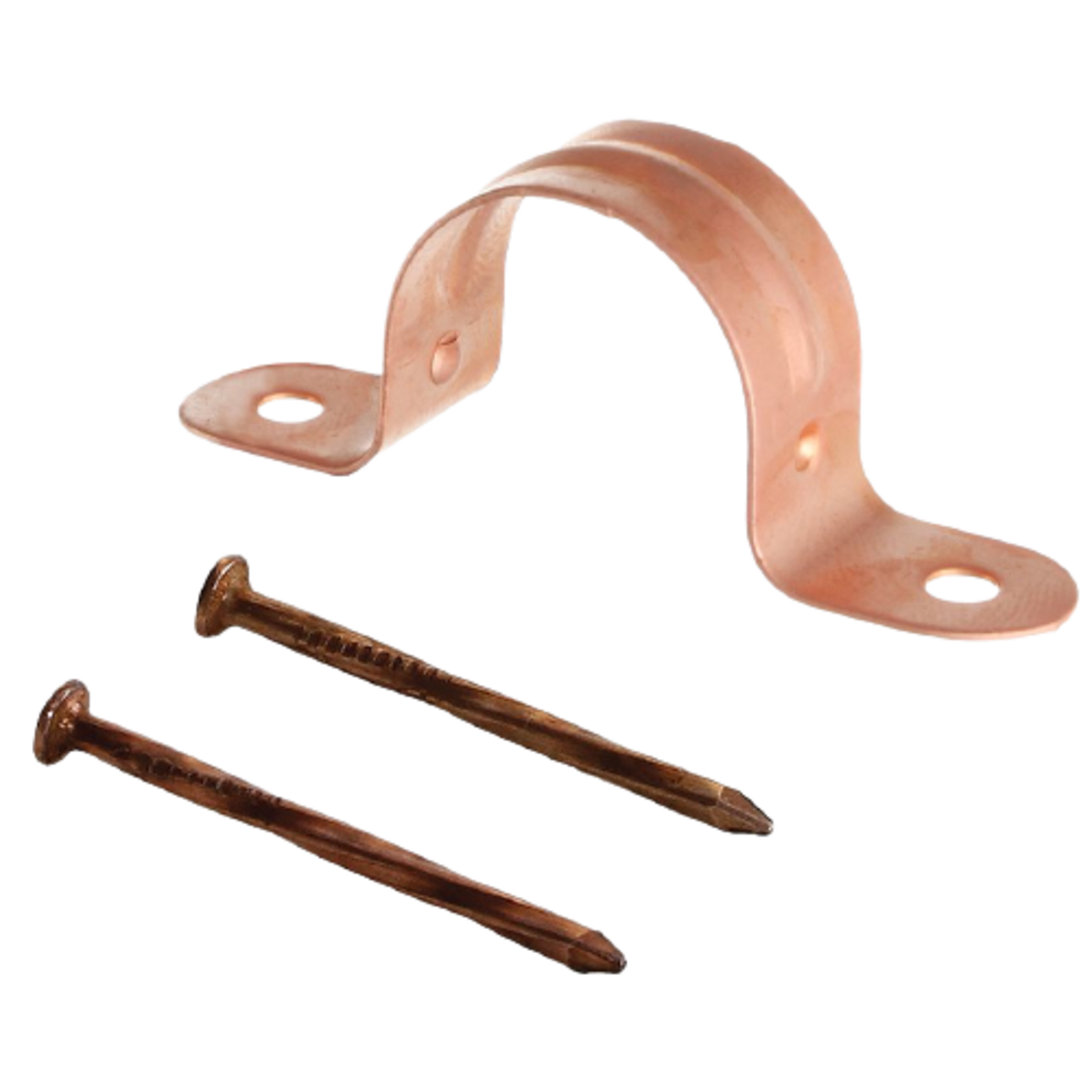 10PK COPPER TUBE CLAMP WITH NAIL 3/4IN  - SINGLE
