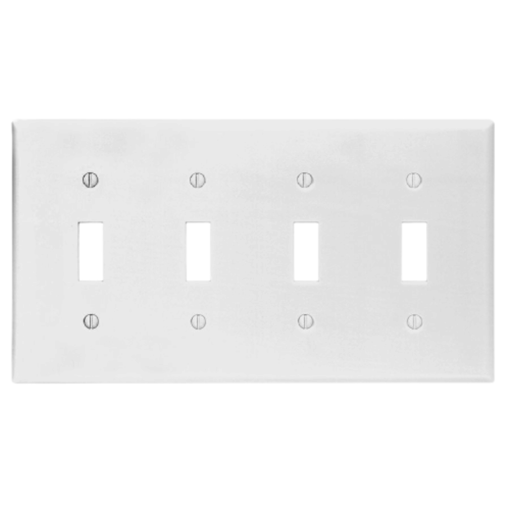 (1154) 4 GANG WHITE TOGGLE PLATE