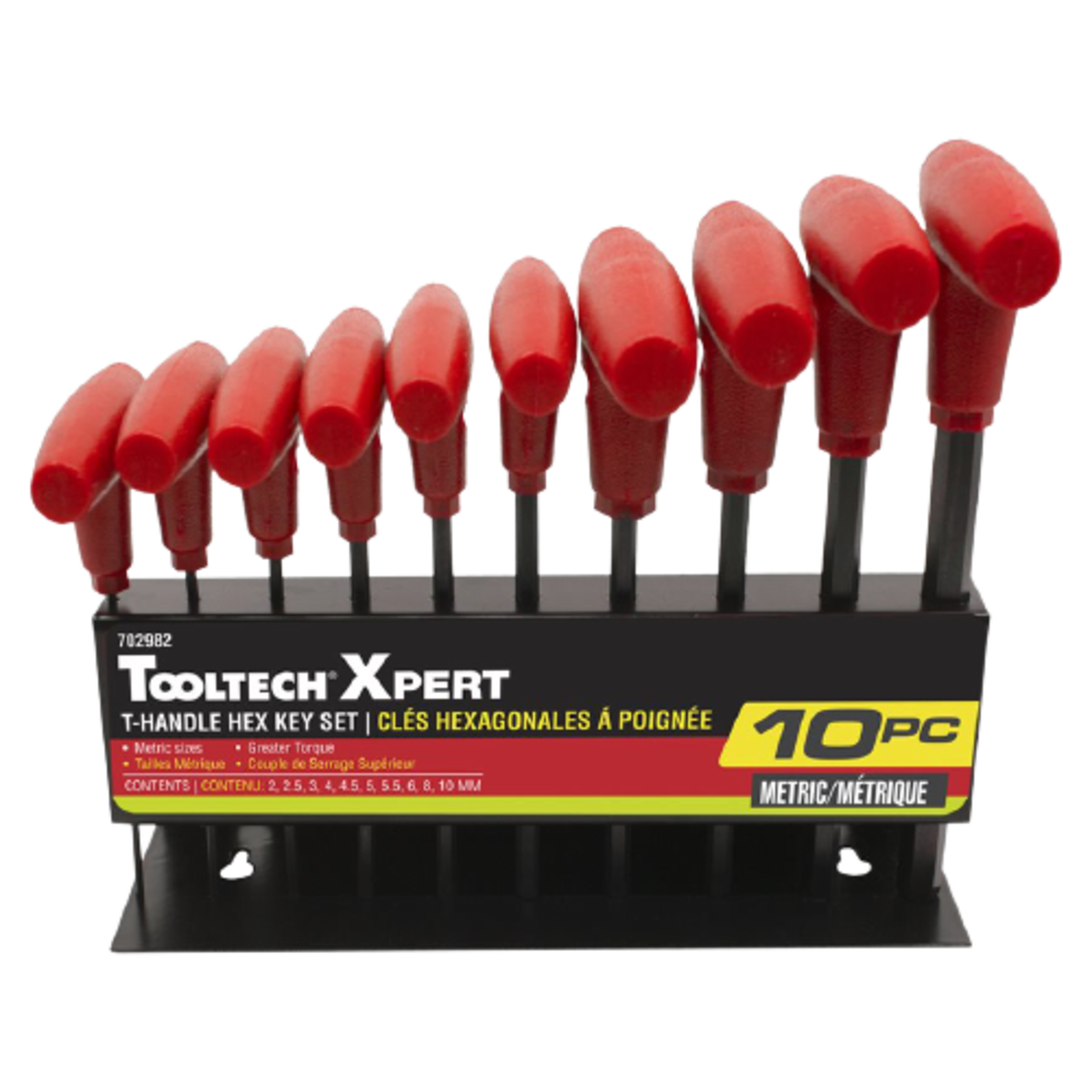 10 PC T-HANDLE HEX KEY SET - METRIC