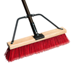 TROOPER RED/SILVER PUSH BROOM WITH BRACE & HANDLE 24IN  BR700-SR24 - PICKUP ONLY