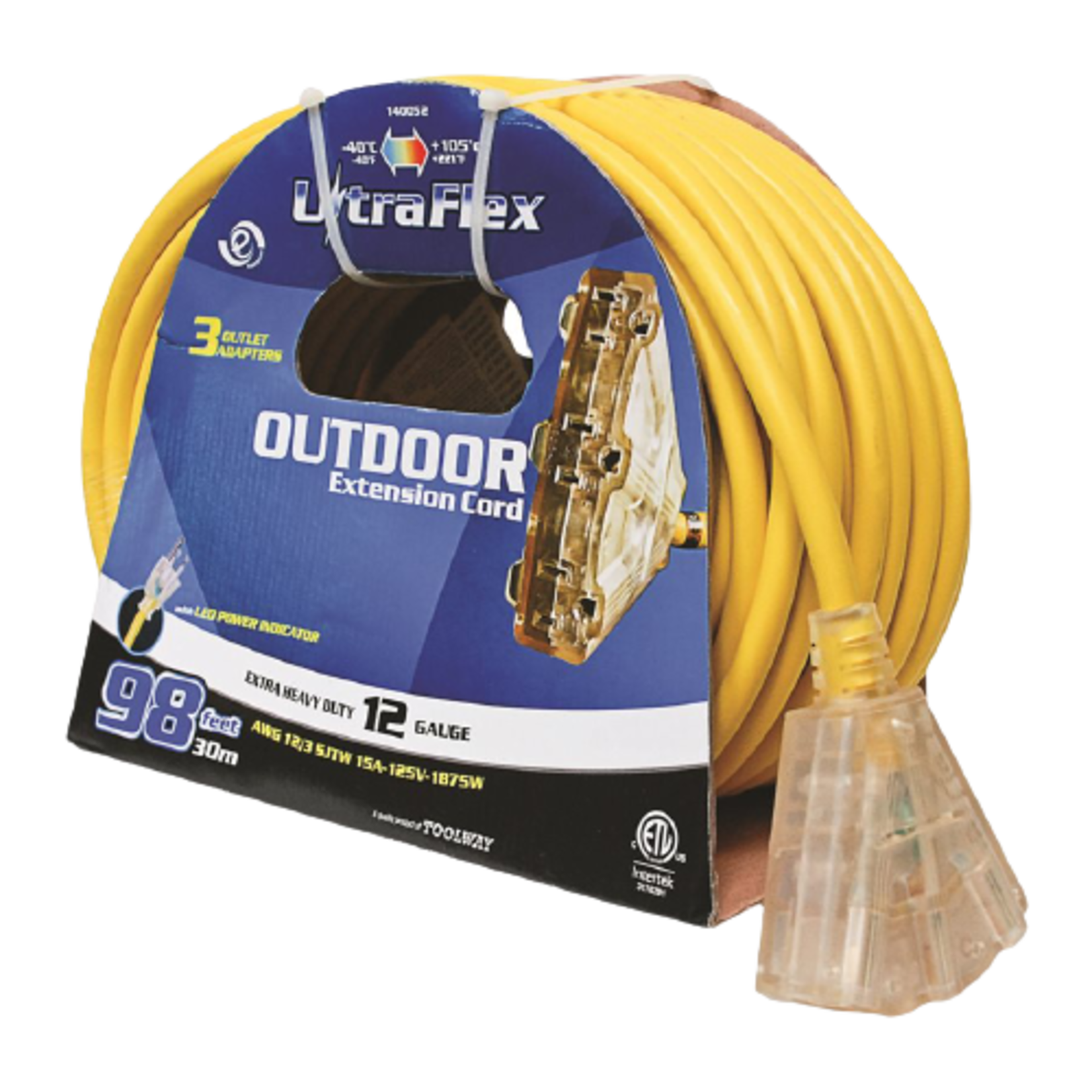 EXT CORD 30M SJTW 12/3 3-OUTLET
