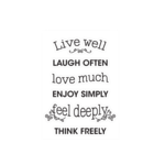 WORDS TO LIVE BY WALL ART - LIVE WELL, LAUGH OFTEN