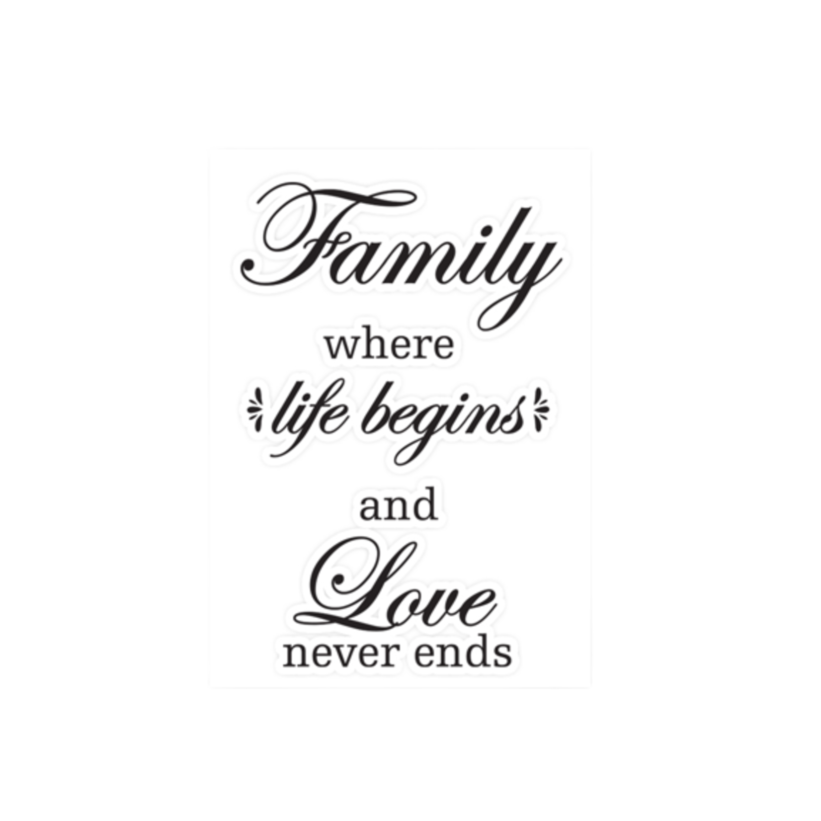 WORDS TO LIVE BY WALL ART - FAMILY, WHERE LIFE BEGINS