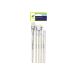 WHITE SYNTHETIC HAIR VARIETY PACK - PLASTIC HANDLE A) MULTI-SET 1