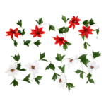 6FT POINSETTIA GARLAND 5 HEADS ASST 2 STYLES - 1 PC