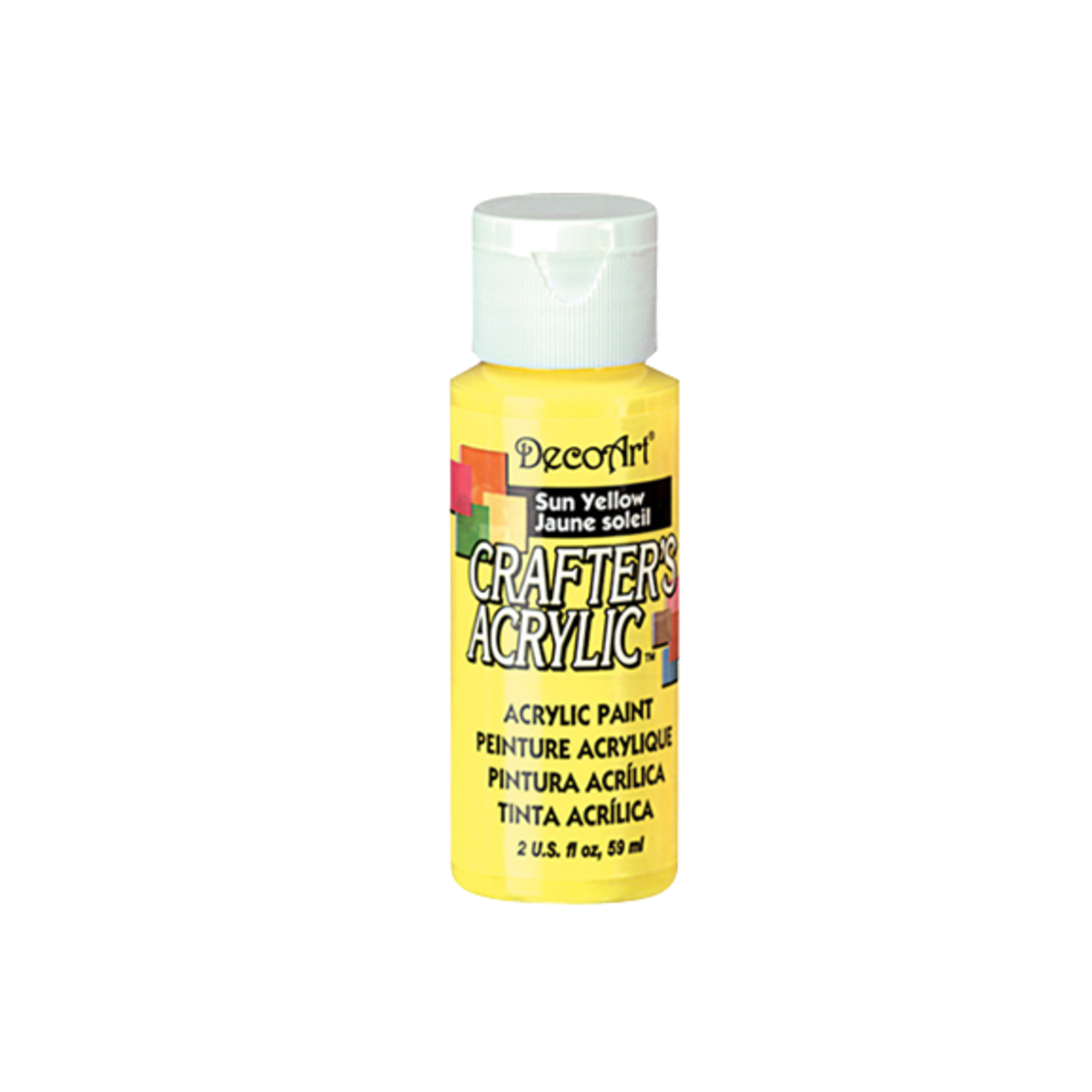 CRAFTERS ACRYLIC PAINT - 2 OZ CRAFT &  HOBBY-  A113 SUN YELLOW