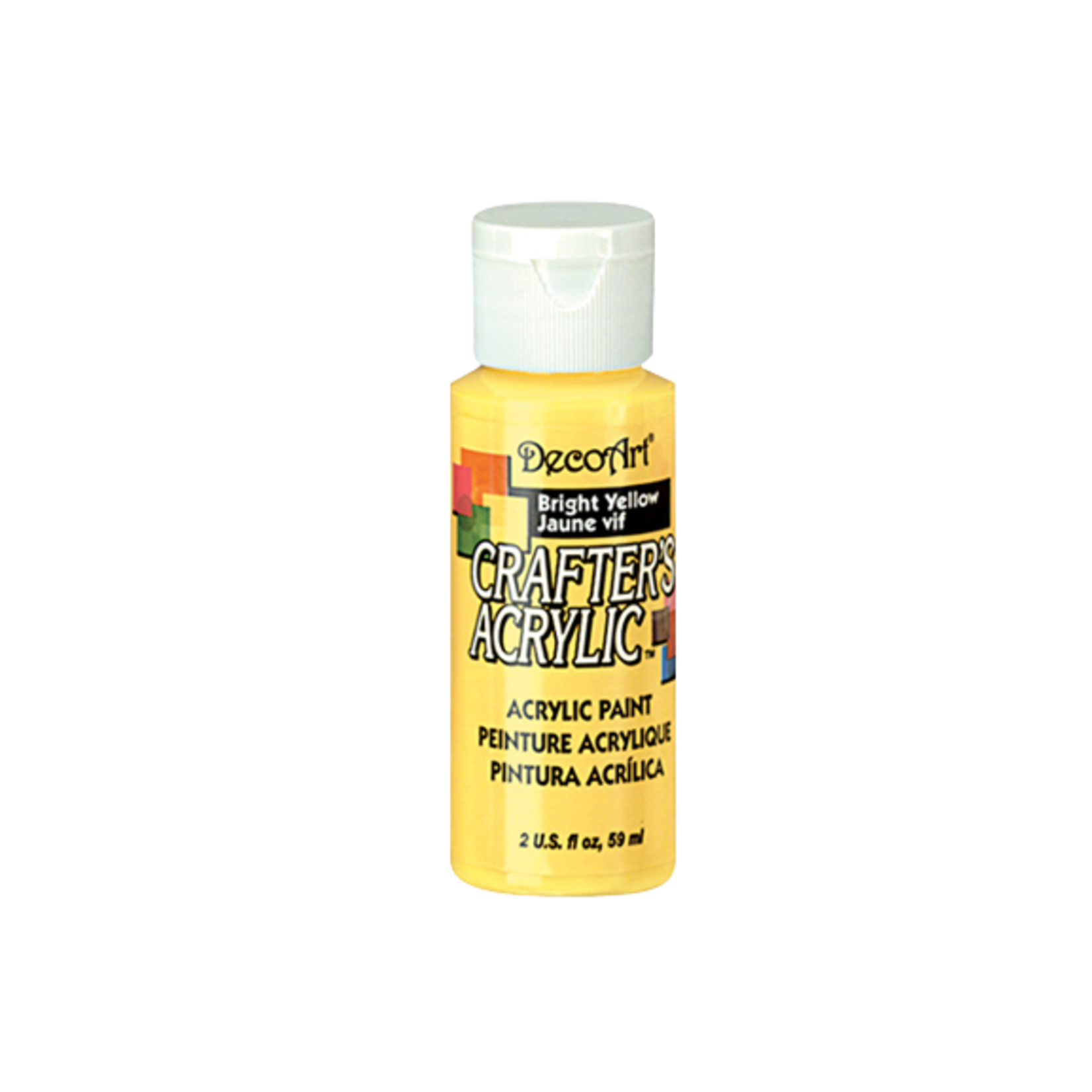 CRAFTERS ACRYLIC PAINT - 2 OZ CRAFT AND HOBBY-  49 BRIGHT YELLOW