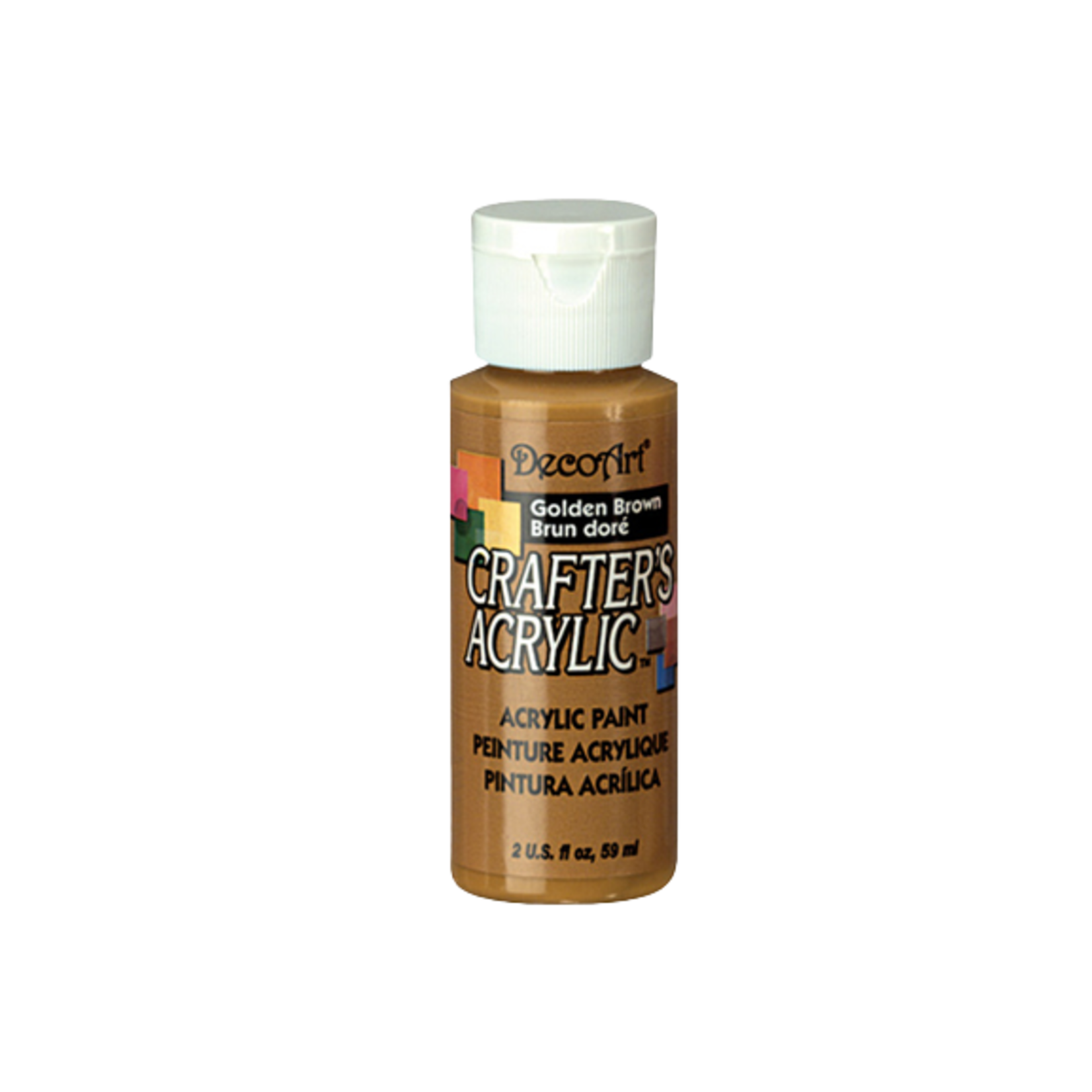 CRAFTERS ACRYLIC PAINT - 2 OZ CRAFT & HOBBY- 06 GOLDEN BROWN