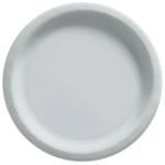 8 1/2IN ROUND PAPER PLATES - SILVER