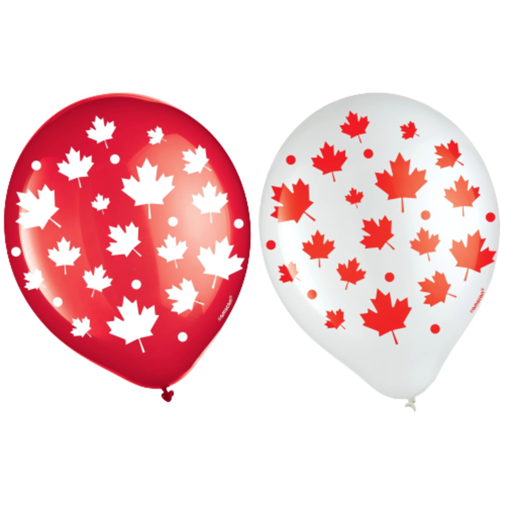 12IN CANADA DAY BALLOONS - 15 PK