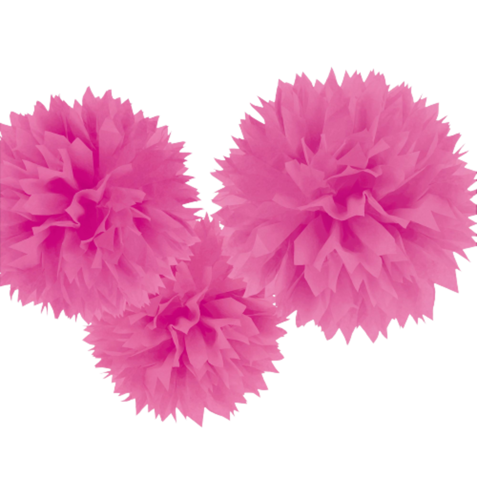 BRIGHT PINK FLUFFY PAPER DECORATIONS