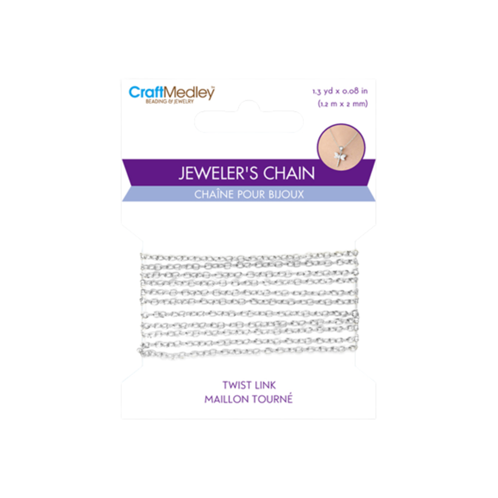 2MM X 1.2MM JEWELER'S CHAIN A) SILVER