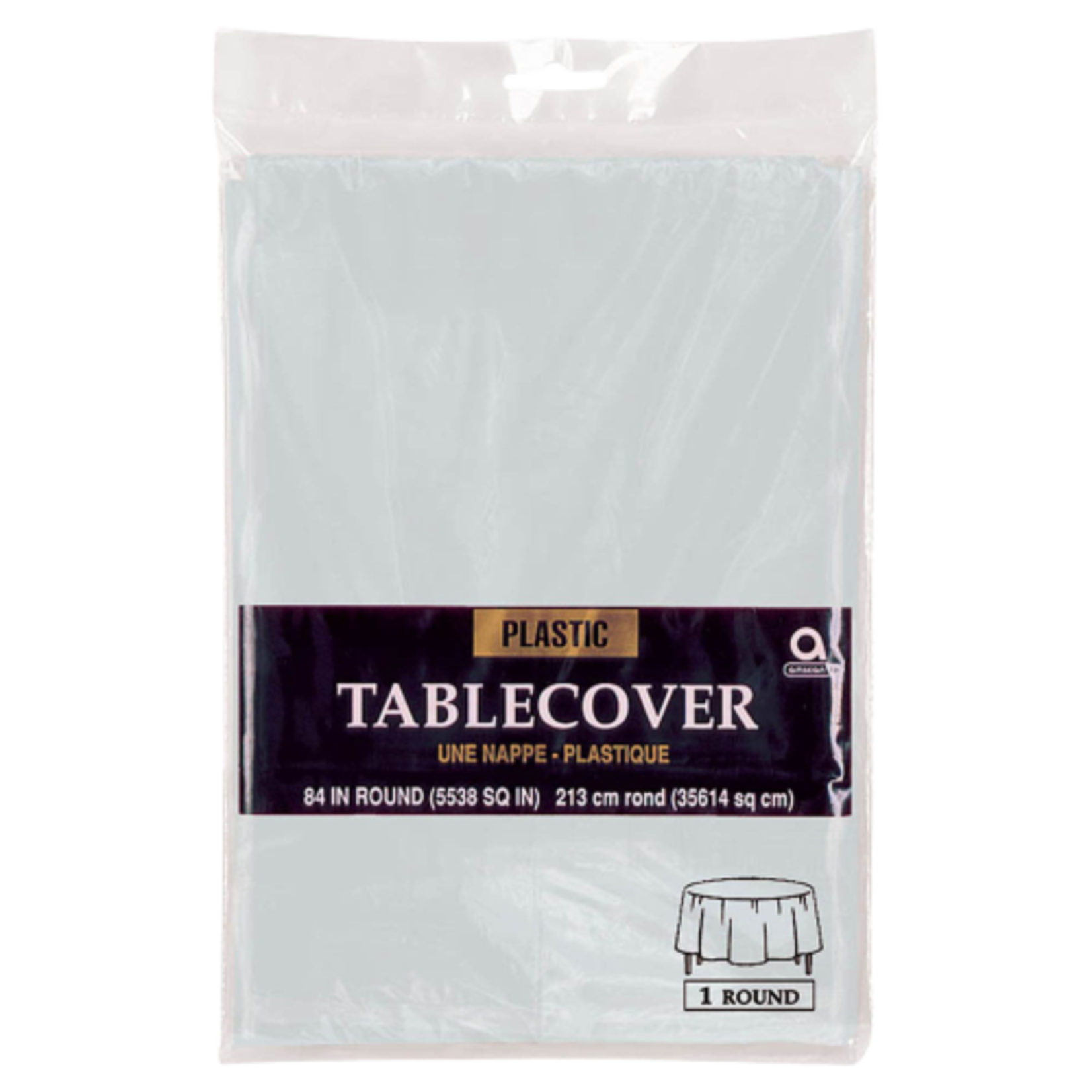 1 ROUND TABLECOVER - SILVER
