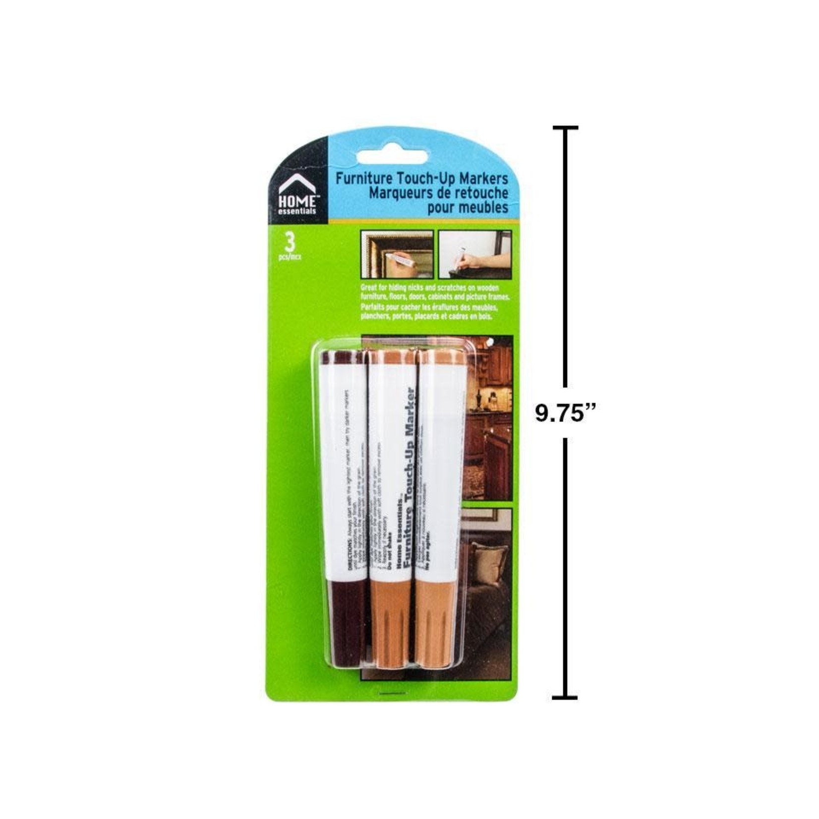 H.E. FURNITURE TOUCH-UP MARKERS,  3-PC., SLIDE BLISTER