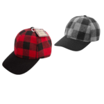 BUFFALO PLAID RED/BLACK OR GREY/BLACK HAT ADULT