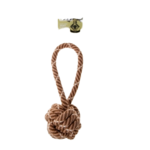 ROPE-BALL DOG TOY BROWN, CM, DISC