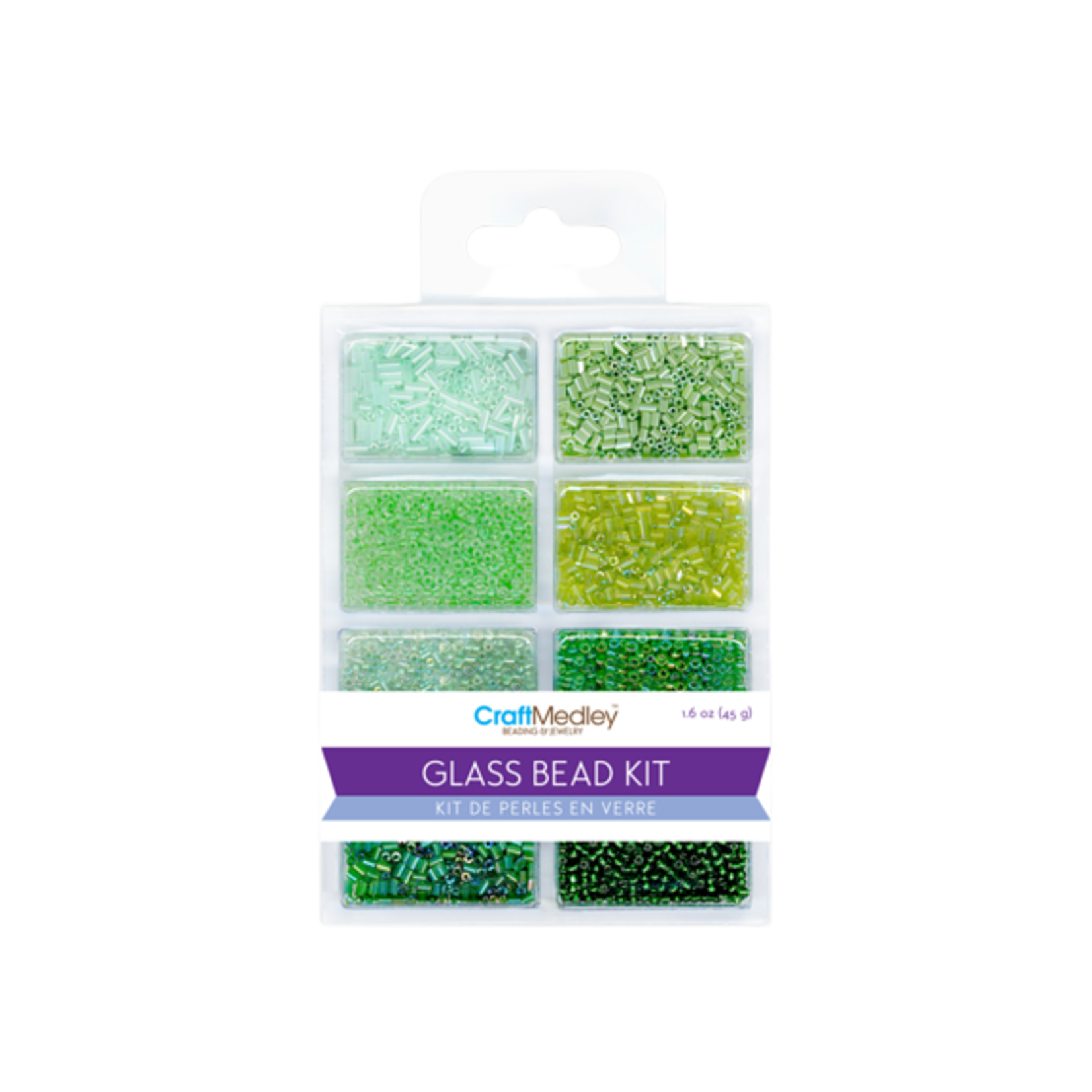 GLASS BEADS KIT ROCAILLES/SEED BEADS/BUGLES - GOING GREEN