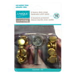 UNIQUE SEWING HEAVY DUTY SNAPS KIT WITH TOOL - GOLD - 15MM - 8 SETS