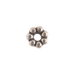 METAL SPACER BEAD DAISY 9MM ANTIQUE SILVER