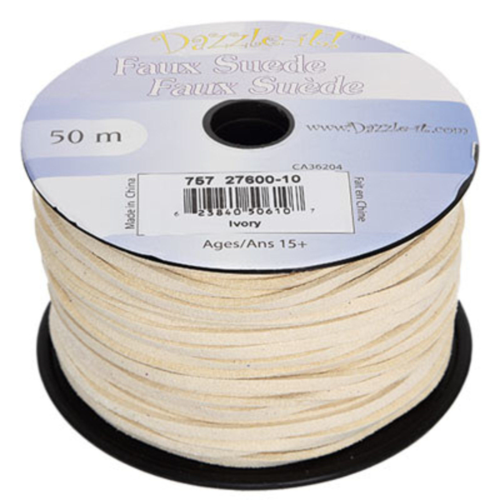 FAUX SUEDE LACING - IVORY - PER METER